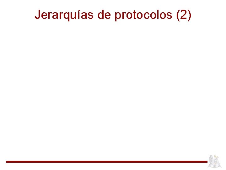 Jerarquías de protocolos (2) Jerarquías de protocolos (2)