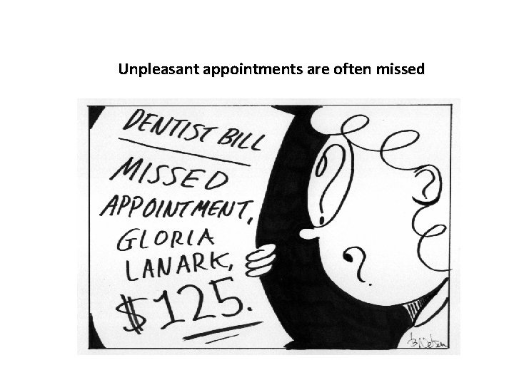 Unpleasant appointments are often missed 