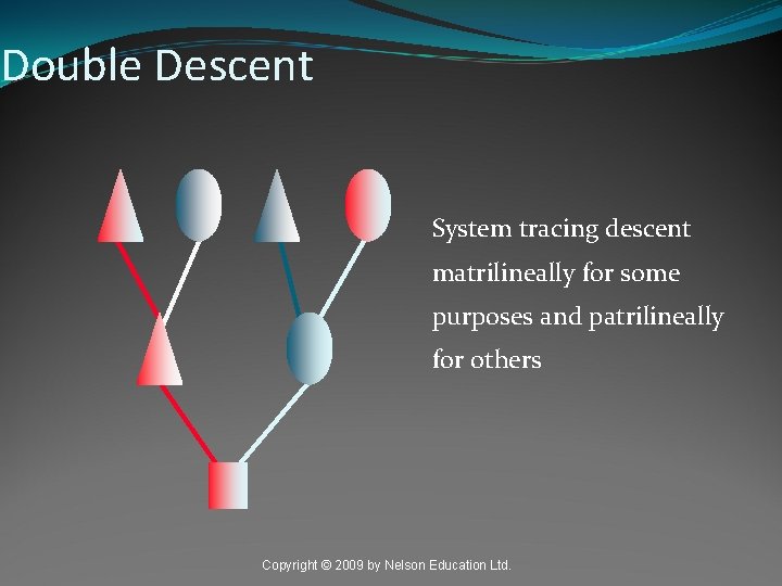 Double Descent System tracing descent matrilineally for some purposes and patrilineally for others Copyright