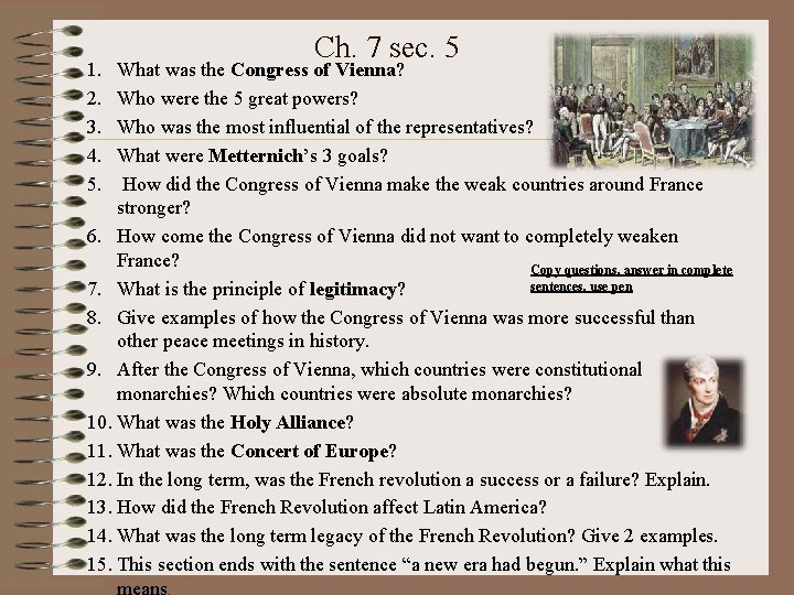 1. 2. 3. 4. 5. Ch. 7 sec. 5 What was the Congress of