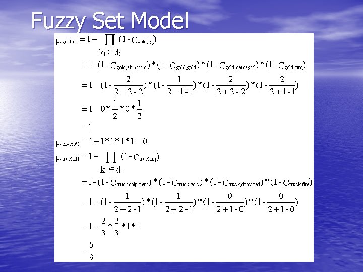 Fuzzy Set Model 