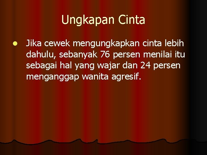 Ungkapan Cinta l Jika cewek mengungkapkan cinta lebih dahulu, sebanyak 76 persen menilai itu Ungkapan Cinta l Jika cewek mengungkapkan cinta lebih dahulu, sebanyak 76 persen menilai itu