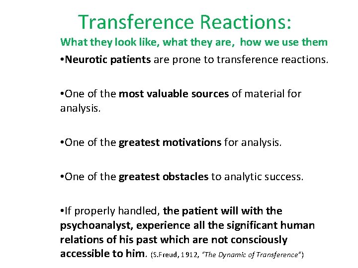 Transference Reactions: What they look like, what they are, how we use them •