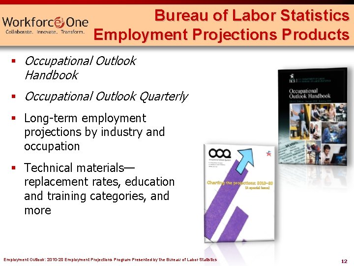 Bureau of Labor Statistics Employment Projections Products § Occupational Outlook Handbook § Occupational Outlook