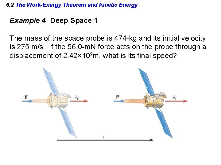 6. 2 The Work-Energy Theorem and Kinetic Energy Example 4 Deep Space 1 The