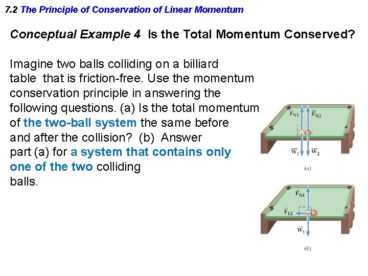7. 2 The Principle of Conservation of Linear Momentum Conceptual Example 4 Is the