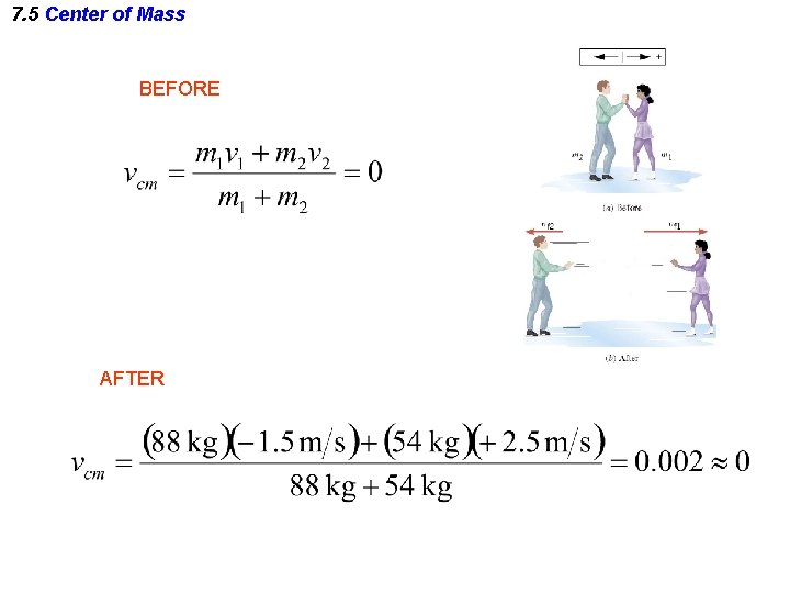 7. 5 Center of Mass BEFORE AFTER 