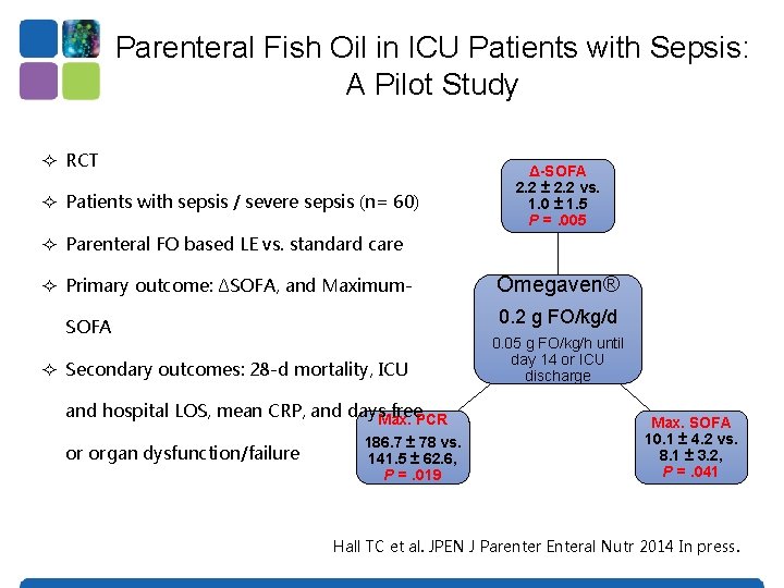 Parenteral Fish Oil in ICU Patients with Sepsis: A Pilot Study ² RCT ²