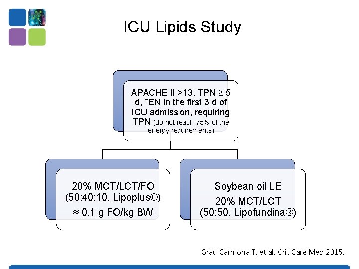 ICU Lipids Study APACHE II >13, TPN ≥ 5 d, *EN in the first