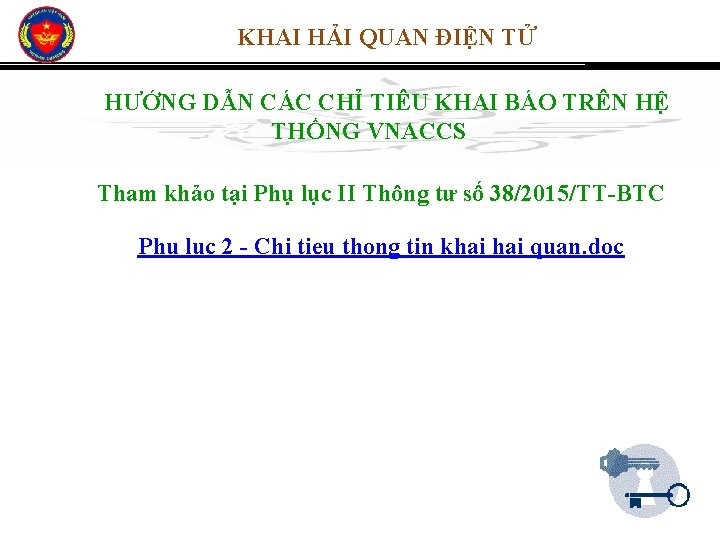 KHAI HẢI QUAN ĐIỆN TỬ HƯỚNG DẪN CÁC CHỈ TIÊU KHAI BÁO TRÊN HỆ