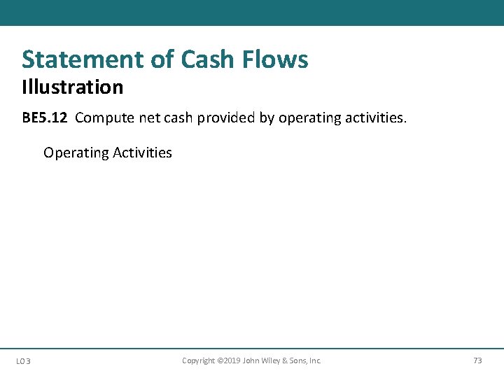 Statement of Cash Flows Illustration BE 5. 12 Compute net cash provided by operating