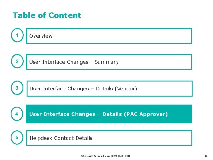 Table of Content 1 Overview 2 User Interface Changes - Summary 3 User Interface