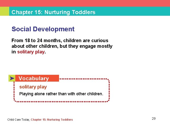 Chapter 15: Nurturing Toddlers Social Development From 18 to 24 months, children are curious