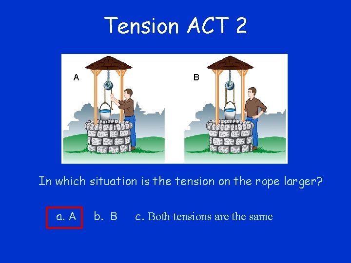 Tension ACT 2 A B In which situation is the tension on the rope Tension ACT 2 A B In which situation is the tension on the rope