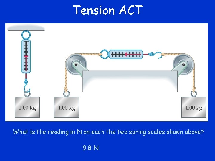 Tension ACT What is the reading in N on each the two spring scales Tension ACT What is the reading in N on each the two spring scales