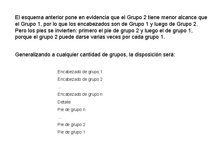 El esquema anterior pone en evidencia que el Grupo 2 tiene menor alcance que