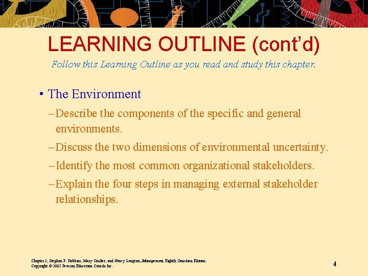 LEARNING OUTLINE (cont’d) Follow this Learning Outline as you read and study this chapter.