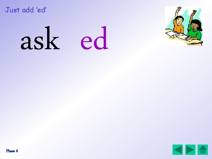 Just add ‘ed’ ask ed Phase 6 
