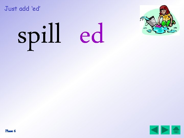 Just add ‘ed’ spill ed Phase 6 