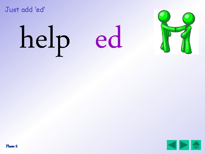 Just add ‘ed’ help ed Phase 6 