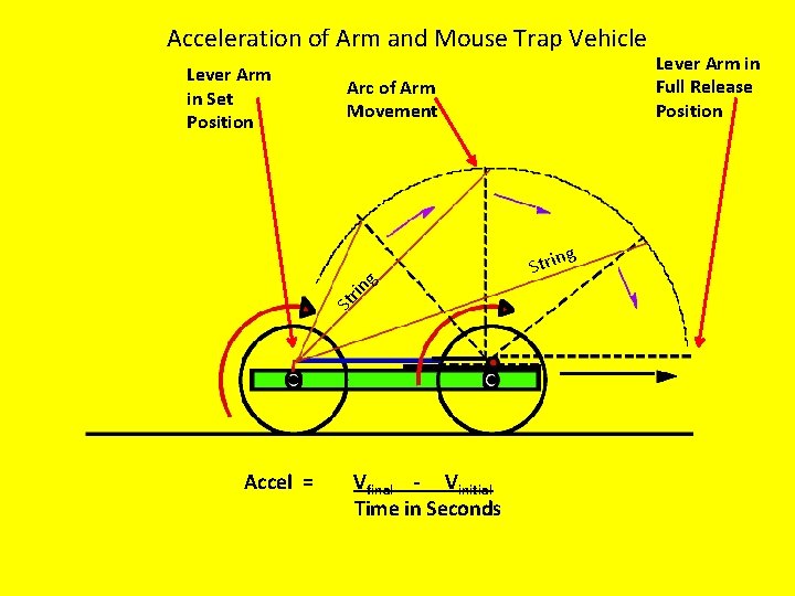 Acceleration of Arm and Mouse Trap Vehicle Lever Arm in Set Position Arc of