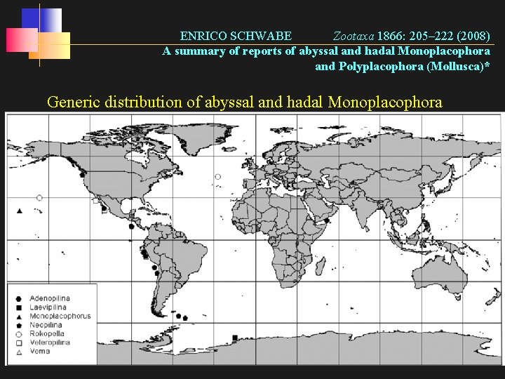 ENRICO SCHWABE Zootaxa 1866: 205– 222 (2008) A summary of reports of abyssal and