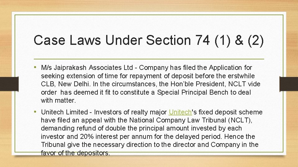 Case Laws Under Section 74 (1) & (2) • M/s Jaiprakash Associates Ltd -