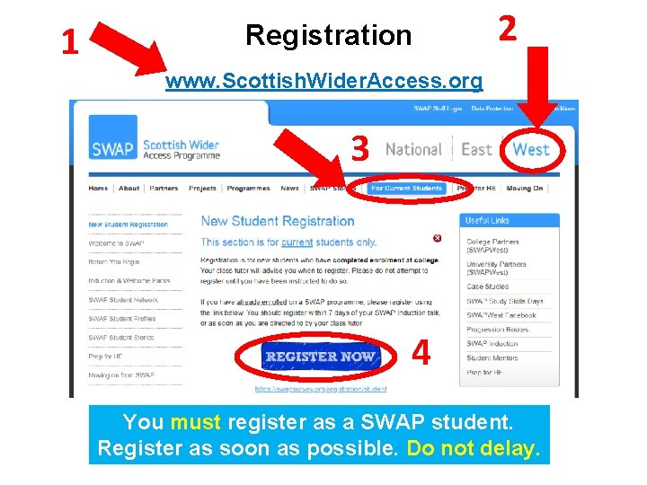 1 Registration 2 www. Scottish. Wider. Access. org 3 4 You must register as