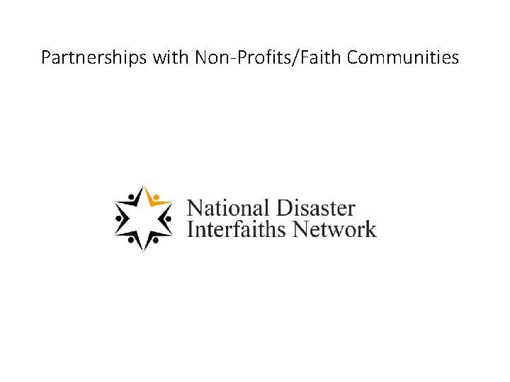 Partnerships with Non-Profits/Faith Communities 