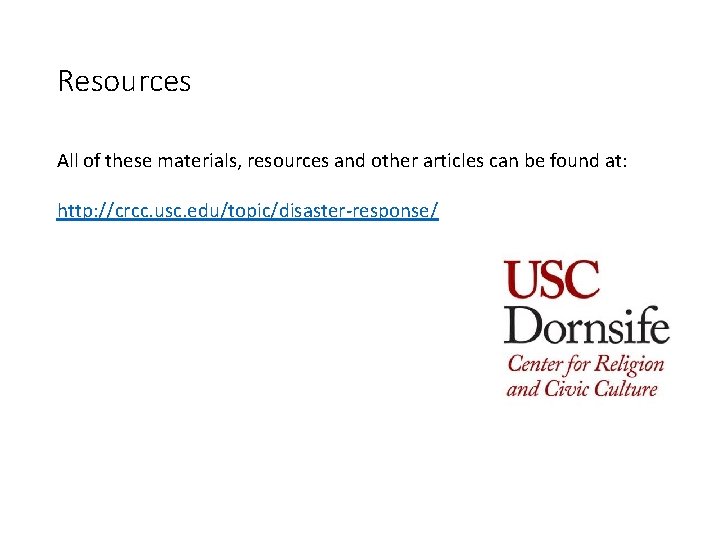 Resources All of these materials, resources and other articles can be found at: http: