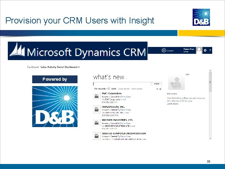 Provision your CRM Users with Insight Powered by 23 