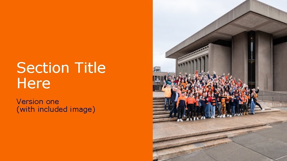 Section Title Here Version one (with included image) 