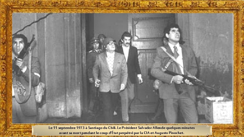 Le 11 septembre 1973 à Santiago du Chili. Le Président Salvador Allende quelques minutes