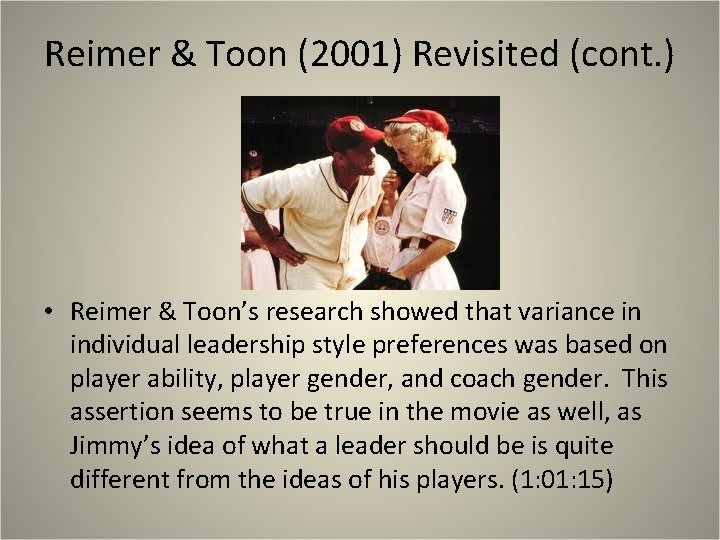 Reimer & Toon (2001) Revisited (cont. ) • Reimer & Toon’s research showed that