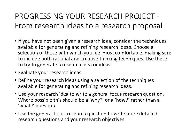Slide 2. 23 PROGRESSING YOUR RESEARCH PROJECT From research ideas to a research proposal