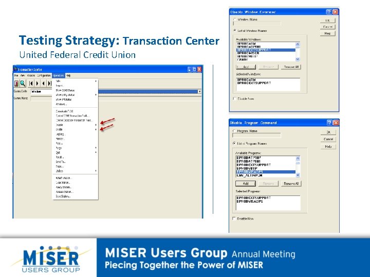 Testing Strategy: Transaction Center United Federal Credit Union 
