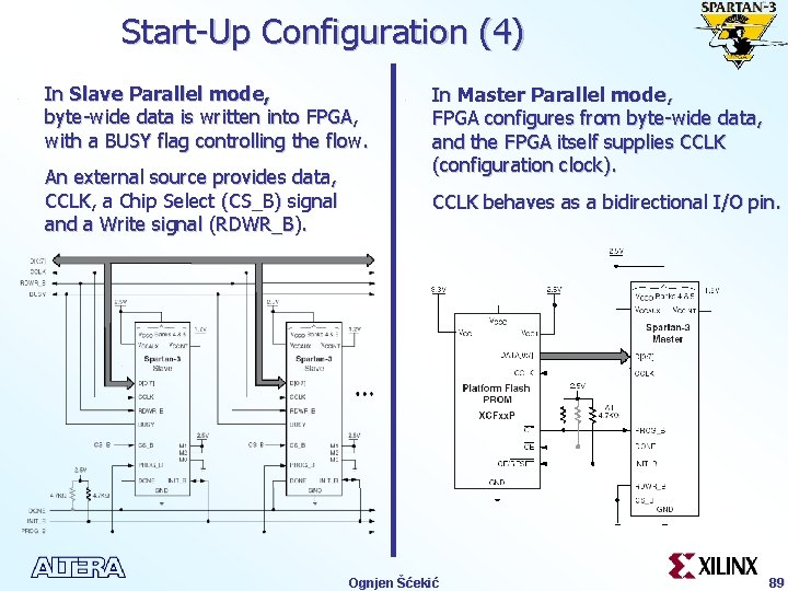 Start-Up Configuration (4) • In Slave Parallel mode, byte-wide data is written into FPGA,
