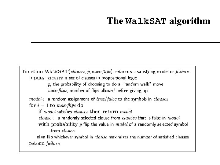 The Walk. SAT algorithm 