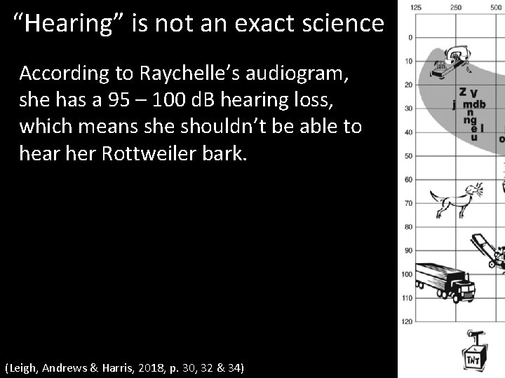 “Hearing” is not an exact science According to Raychelle’s audiogram, she has a 95