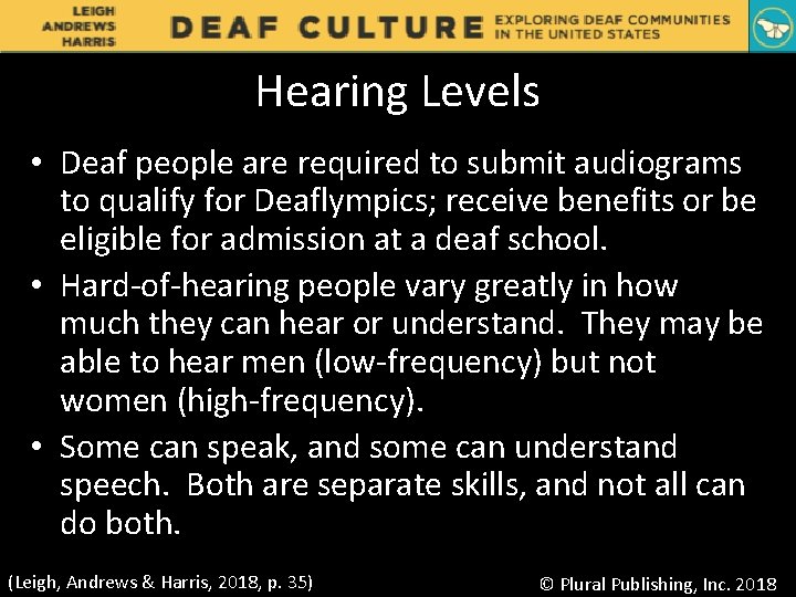 Hearing Levels • Deaf people are required to submit audiograms to qualify for Deaflympics;