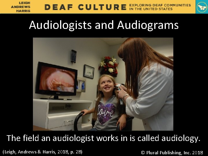 Audiologists and Audiograms The field an audiologist works in is called audiology. (Leigh, Andrews