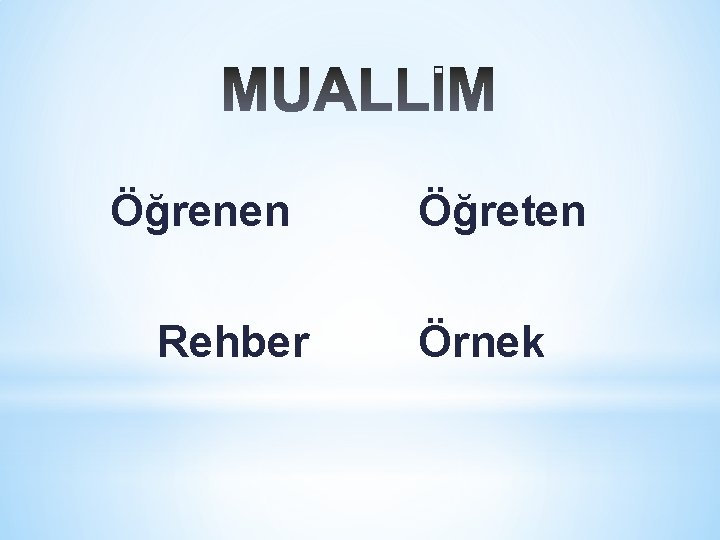 Öğrenen Rehber Öğreten Örnek Öğrenen Rehber Öğreten Örnek