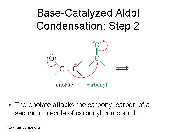 Base-Catalyzed Aldol Condensation: Step 2 • The enolate attacks the carbonyl carbon of a