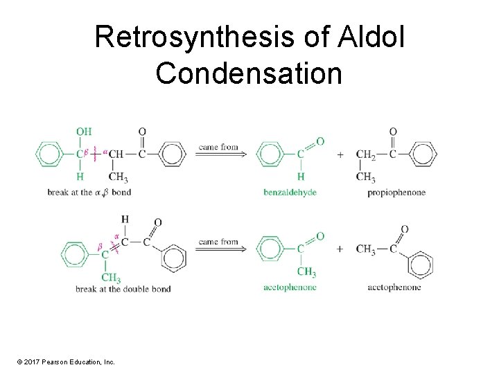 Retrosynthesis of Aldol Condensation © 2017 Pearson Education, Inc. 