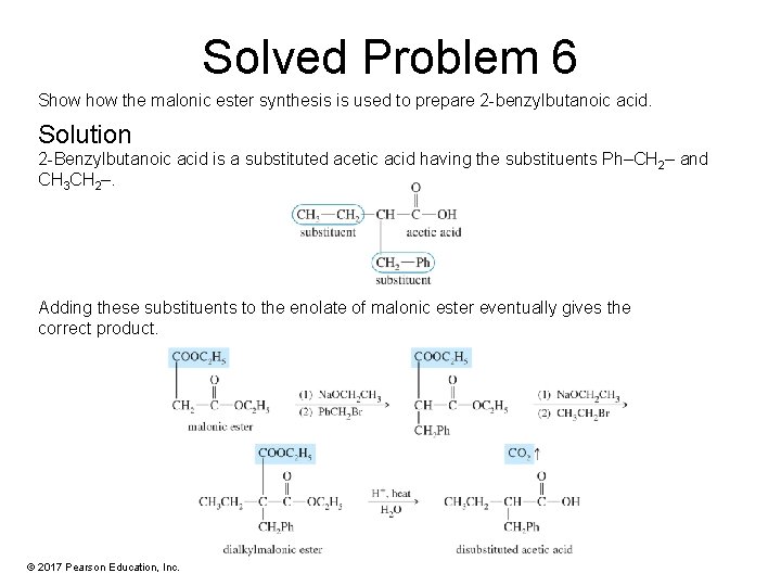 Solved Problem 6 Show the malonic ester synthesis is used to prepare 2 -benzylbutanoic