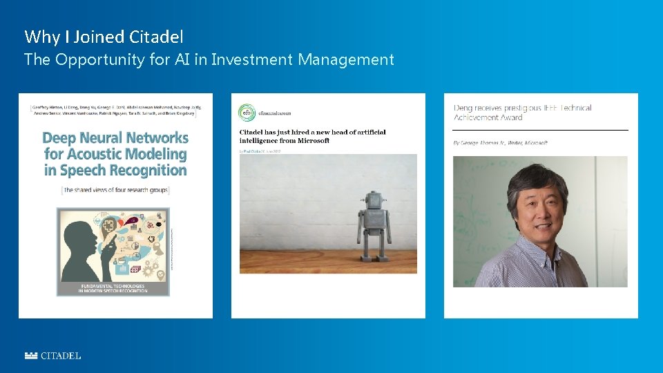 Why I Joined Citadel The Opportunity for AI in Investment Management 