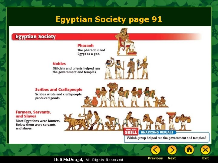 Egyptian Society page 91 Holt Mc. Dougal, 
