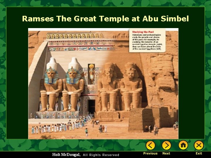 Ramses The Great Temple at Abu Simbel Holt Mc. Dougal, 