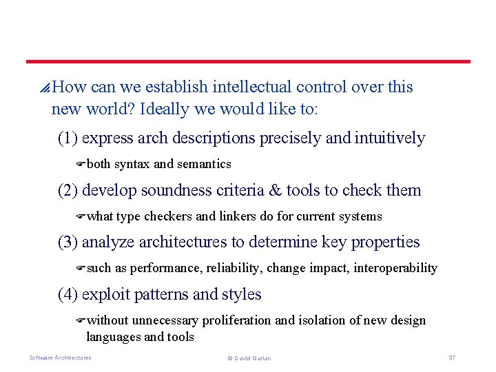 p How can we establish intellectual control over this new world? Ideally we would p How can we establish intellectual control over this new world? Ideally we would