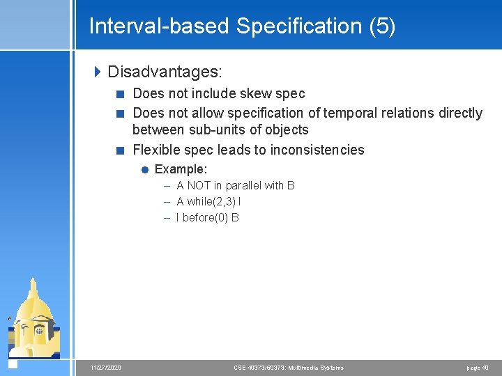 Interval-based Specification (5) 4 Disadvantages: < Does not include skew spec < Does not Interval-based Specification (5) 4 Disadvantages: < Does not include skew spec < Does not
